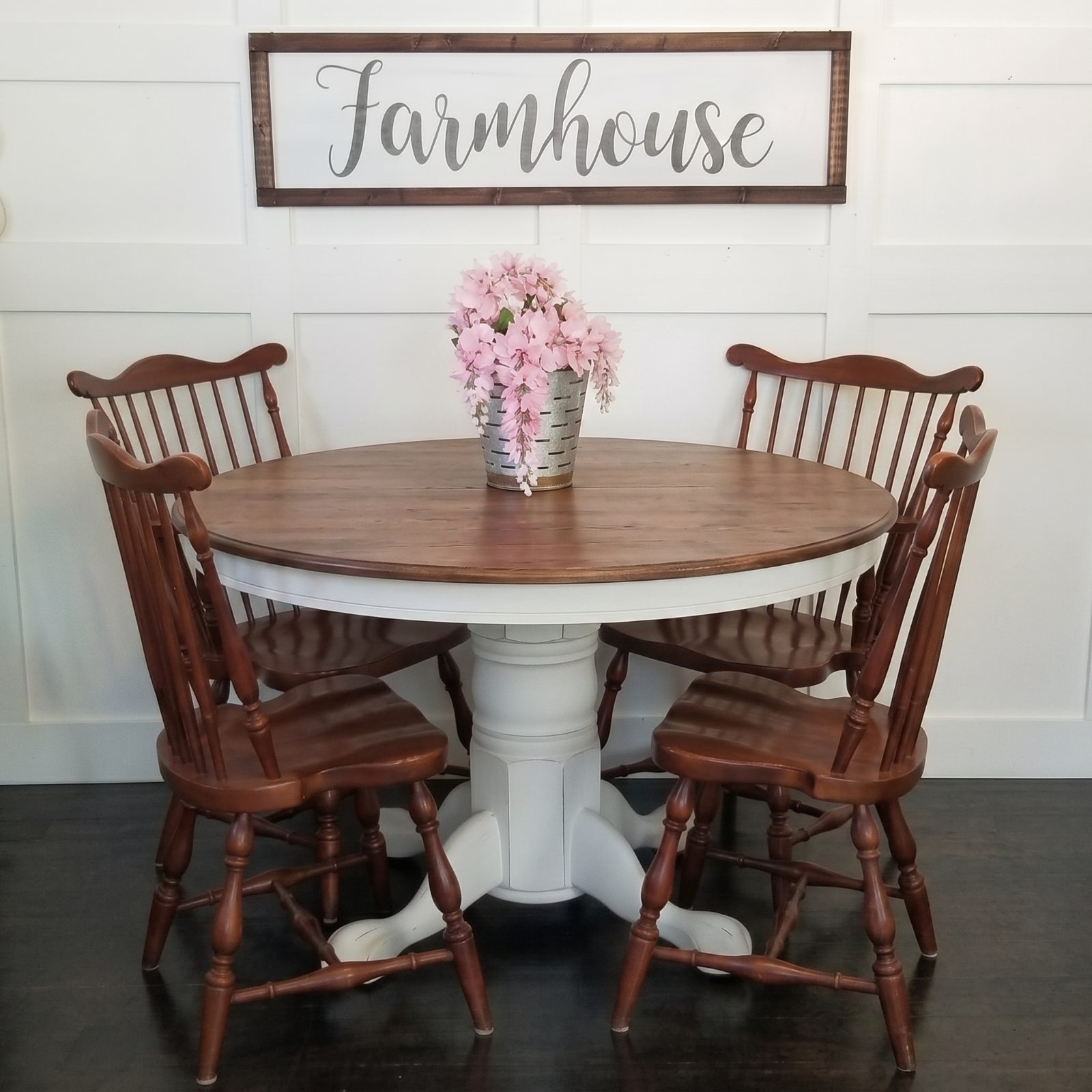Farmhouse Table Makeover: Raw Silk and Wood
