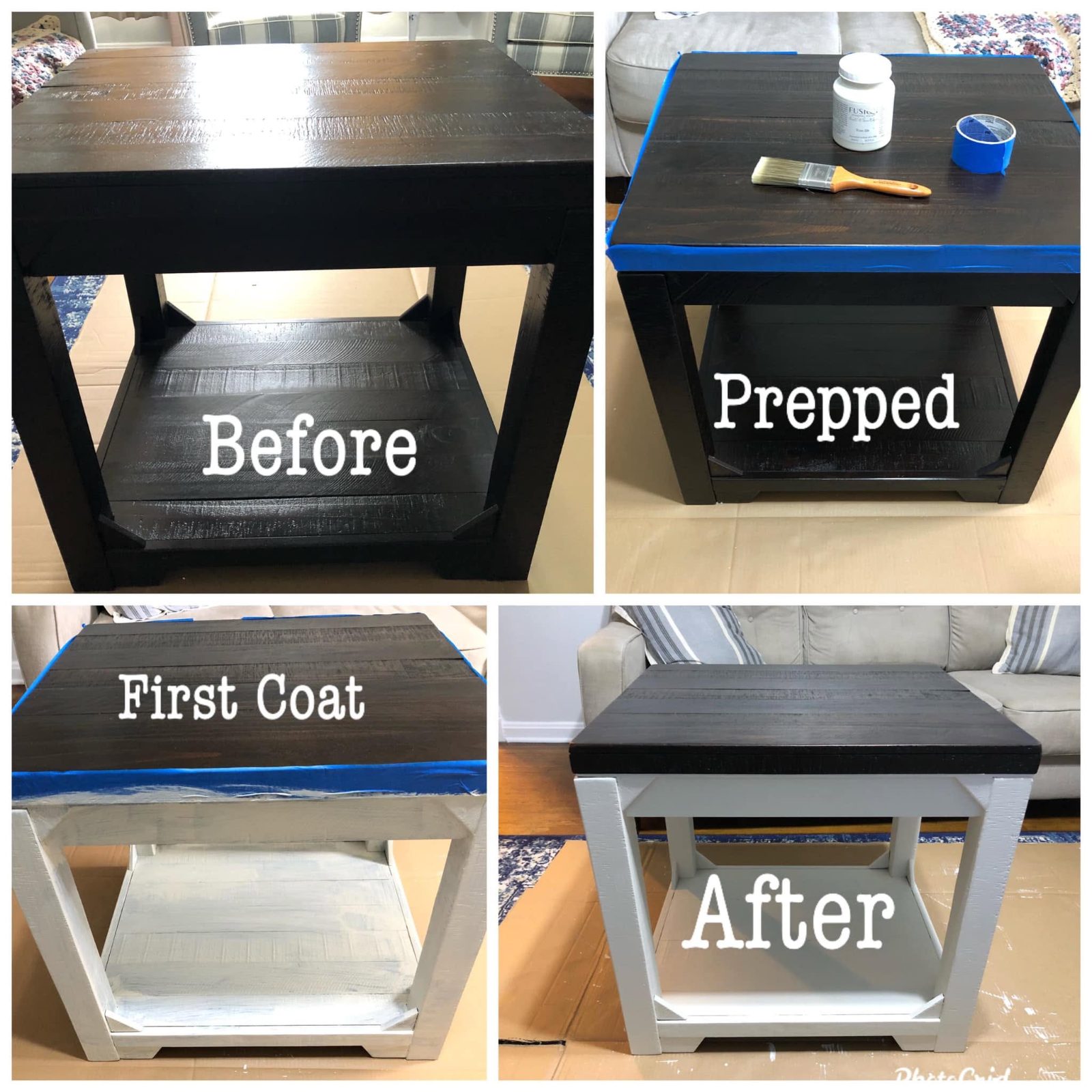 Dark End Table Makeover with Raw Silk Fusion Paint: Before